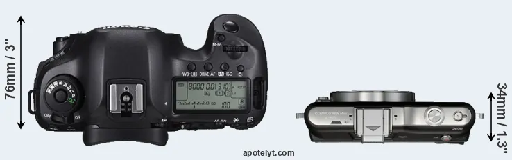 Compare 5DS versus E-PM1 top