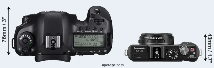Compare 5DS versus LX5 top