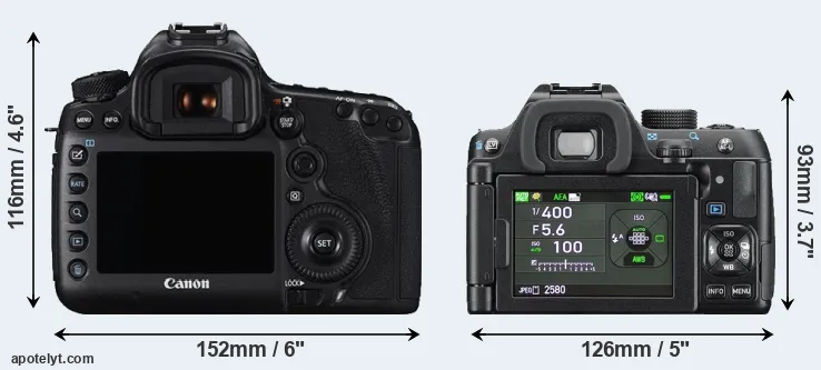 Comparison 5DS or K-70 rear