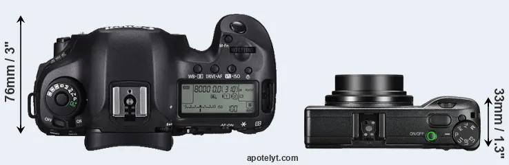 Compare 5DS versus GR III top