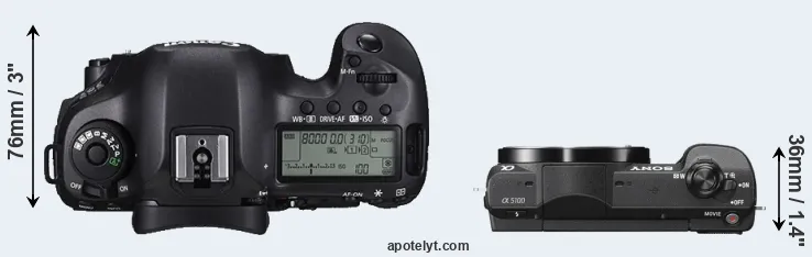 Compare 5DS versus A5100 top