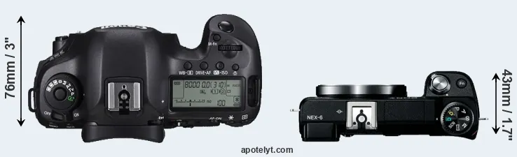 Compare 5DS versus NEX-6 top