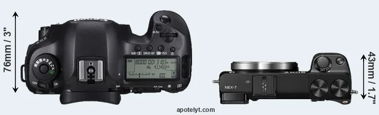 Compare 5DS versus NEX-7 top