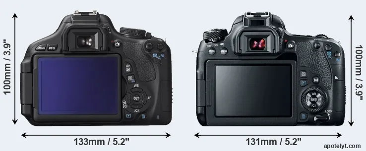 Comparison 600D or 77D rear