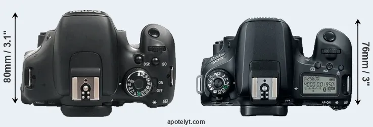 Compare 600D versus 77D top