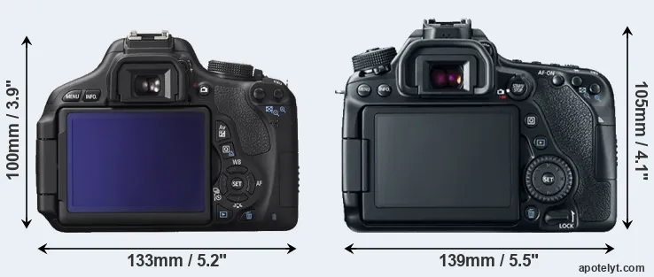 Comparison 600D or 80D rear