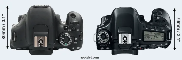 Compare 600D versus 80D top
