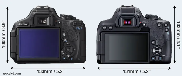 Comparison 600D or 850D rear