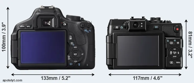 Comparison 600D or G1X rear