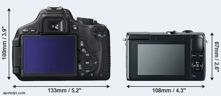 Comparison 600D or M100 rear
