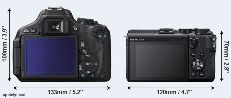 Comparison 600D or M6 Mark II rear