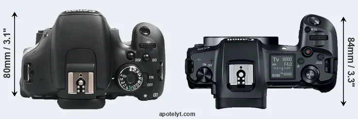 Compare 600D versus Canon R top