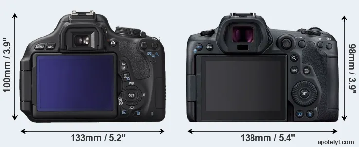 Comparison 600D or R5 rear