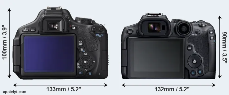 Comparison 600D or R7 rear