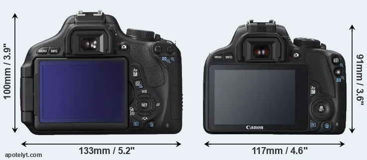 Comparison 600D or SL1 rear