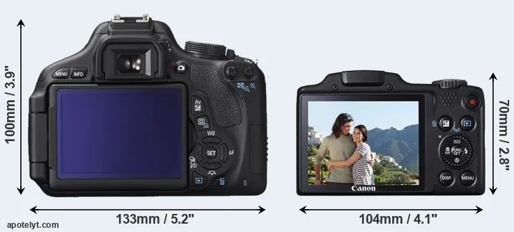 Comparison 600D or SX510 rear