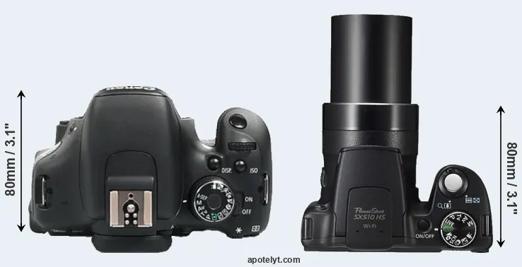 Compare 600D versus SX510 top