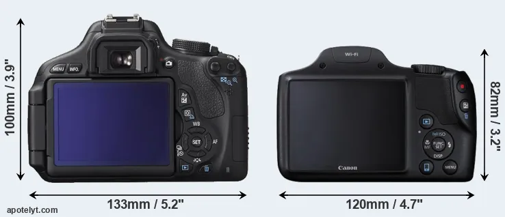 Comparison 600D or SX530 rear