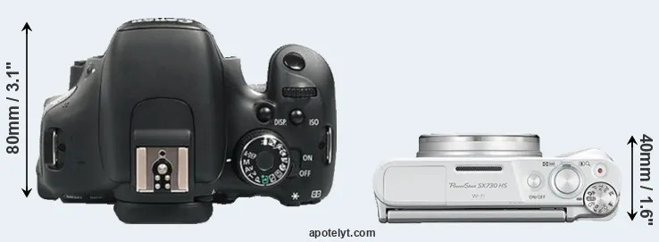 Compare 600D versus SX730 top
