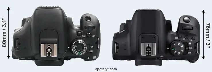 Compare 600D versus T8i top