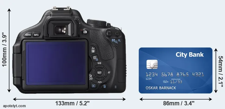 600D and credit card rear side