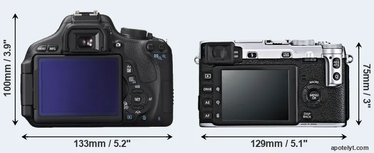 Comparison 600D or X-E1 rear