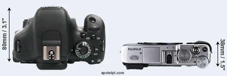 Compare 600D versus X-E1 top