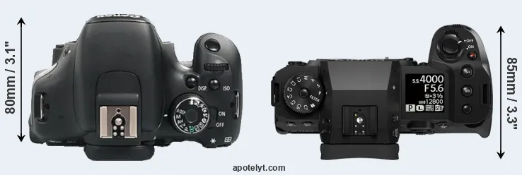Compare 600D versus X-H2 top
