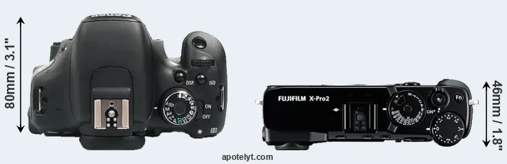 Compare 600D versus X-Pro2 top