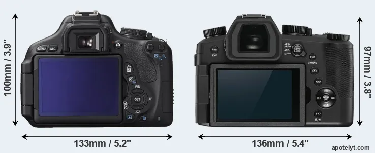 Comparison 600D or V-LUX 5 rear