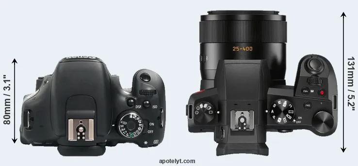 Compare 600D versus V-LUX 5 top