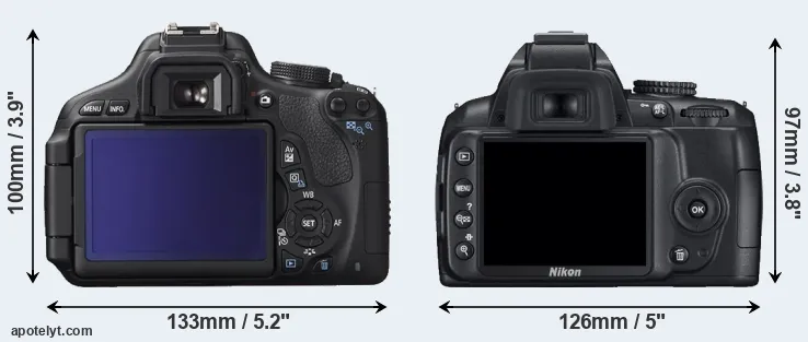 Comparison 600D or D3000 rear