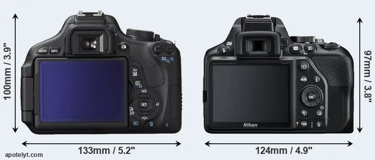Comparison 600D or D3500 rear