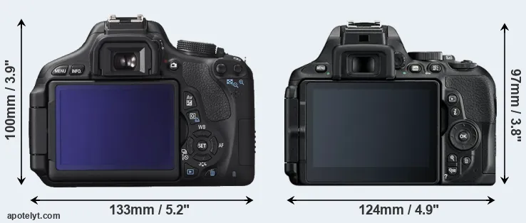 Comparison 600D or D5600 rear