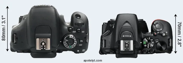 Compare 600D versus D5600 top