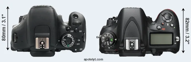 Compare 600D versus D600 top