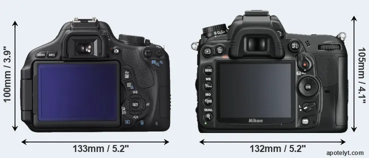 Comparison 600D or D7000 rear