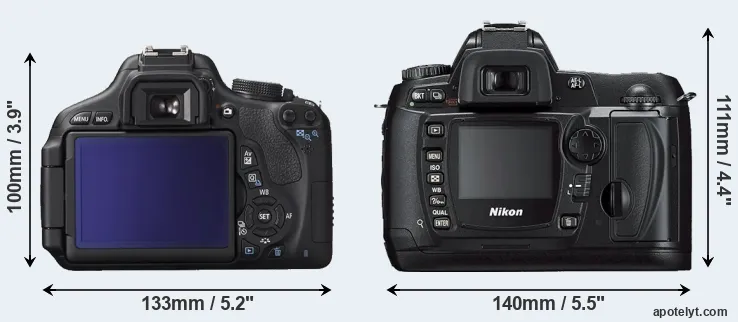 Comparison 600D or D70s rear