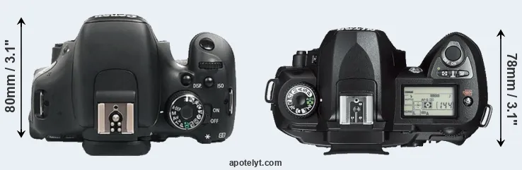 Compare 600D versus D70s top