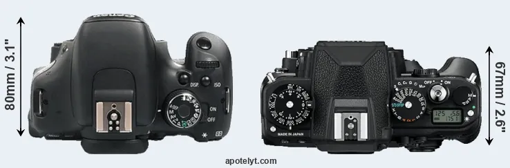 Compare 600D versus Df top