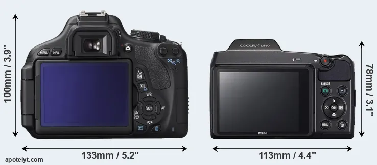 Comparison 600D or L840 rear