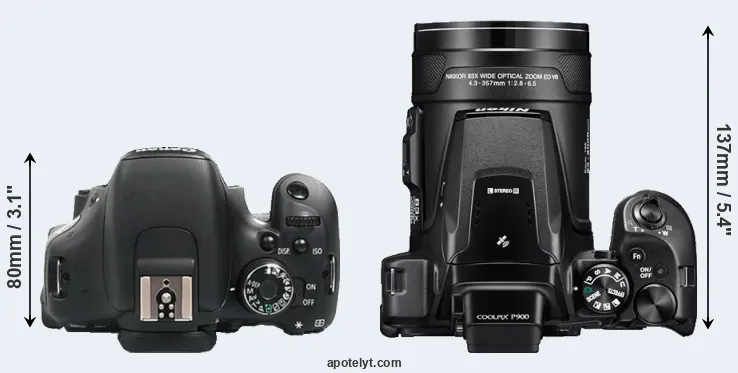 Compare 600D versus P900 top