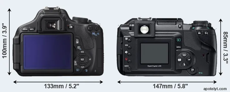 Comparison 600D or E-300 rear