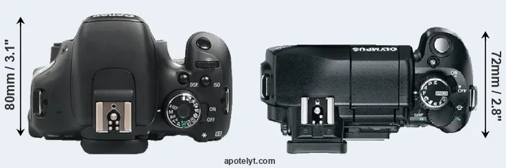 Compare 600D versus E-330 top