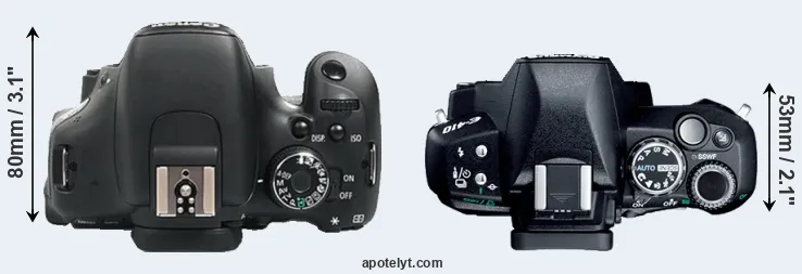 Compare 600D versus E-410 top