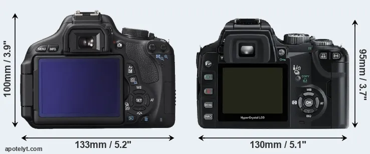 Comparison 600D or E-500 rear