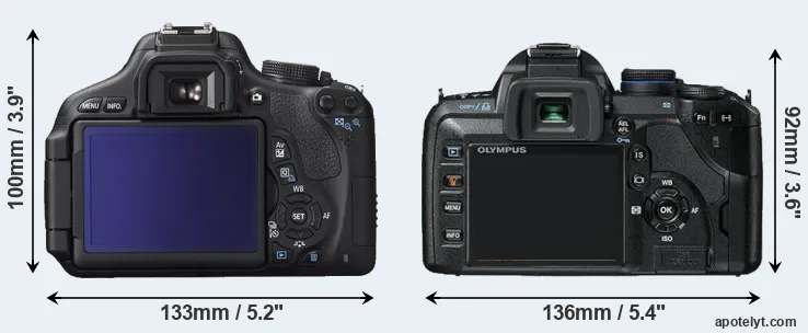 Comparison 600D or E-520 rear