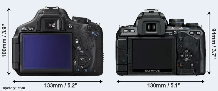 Comparison 600D or E-600 rear