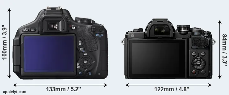 Comparison 600D or E-M10 III rear