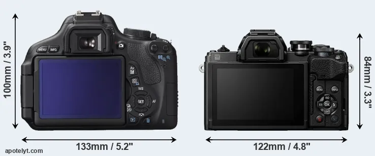 Comparison 600D or E-M10 IV rear